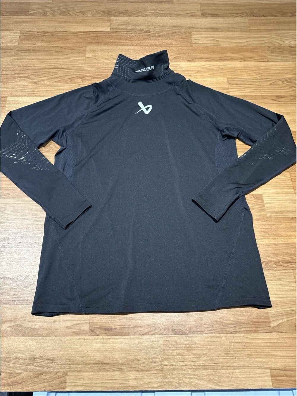 Bauer Men's Hockey Fit Kevlar Neck Guard Long Sleeve Performance Shirt Size XL
